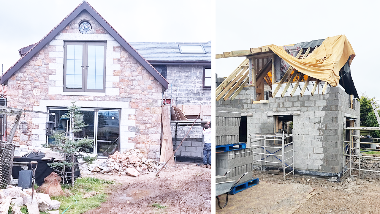 Granite stone cottage under renovation in Jersey